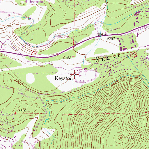 Topographic Map of Keystone, CO
