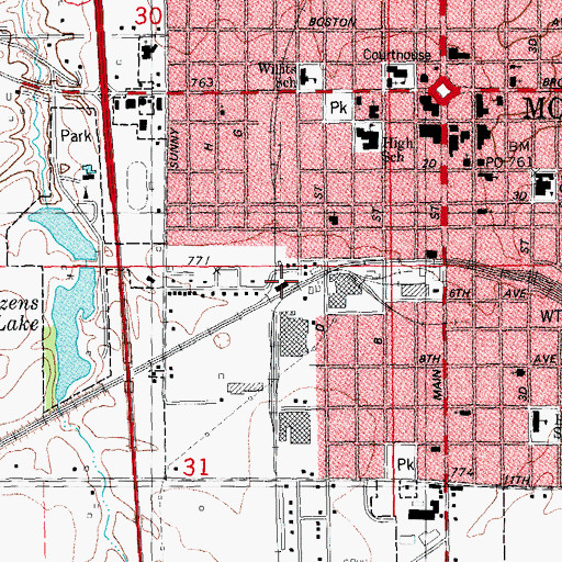 Topographic Map of Union Depot, IL