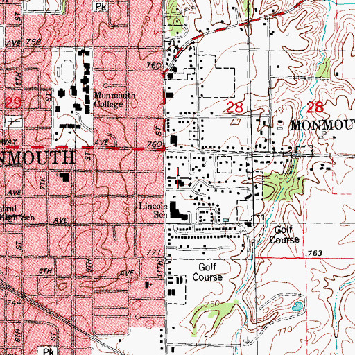 Topographic Map of Warren Achievement School, IL