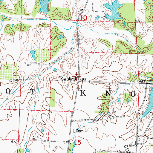 Topographic Map of Adams School (historical), IL