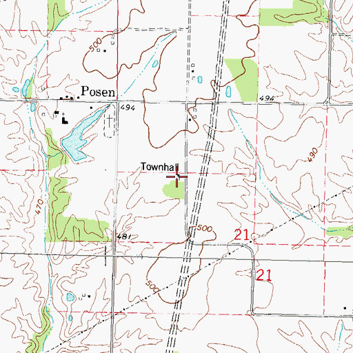 Topographic Map of Bolo Townhall, IL