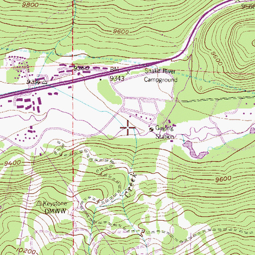 Topographic Map of Camp Creek, CO