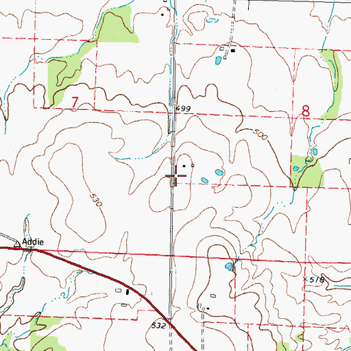 Topographic Map of Elkendier School (historical), IL