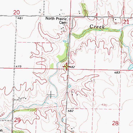 Topographic Map of Elm Point School (historical), IL