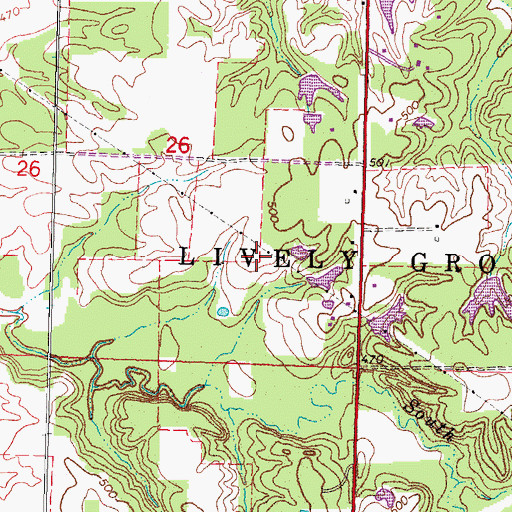 Topographic Map of Gravel Hill School (historical), IL