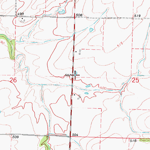 Topographic Map of Haun School (historical), IL