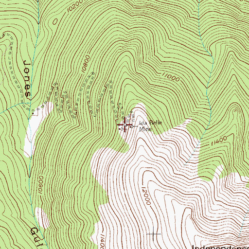 Topographic Map of Ida Belle Mine, CO