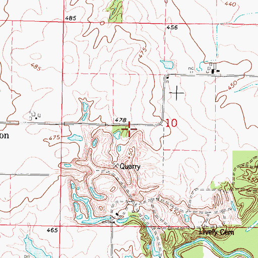 Topographic Map of Hogshead School (historical), IL