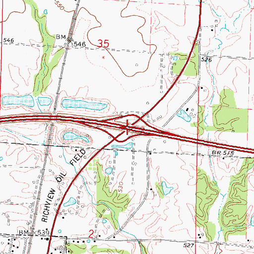 Topographic Map of Interchange 61, IL