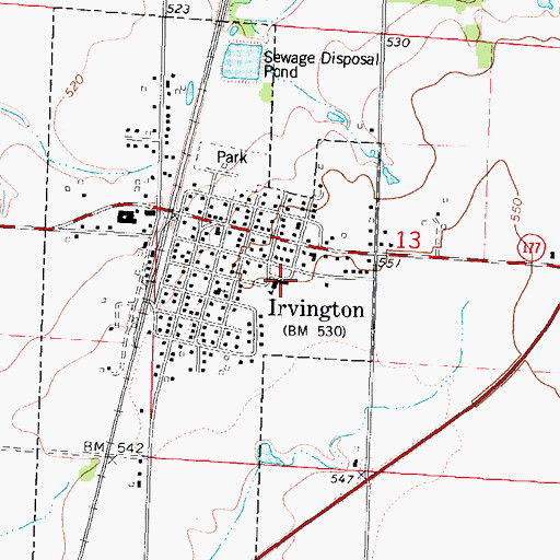 Topographic Map of Irvington Elementary School, IL