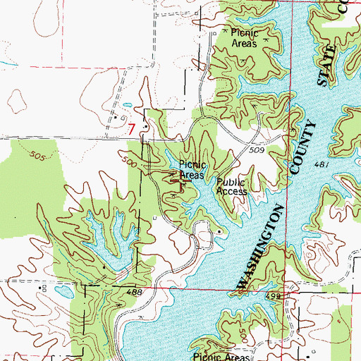 Topographic Map of Little Bear Camping Area, IL