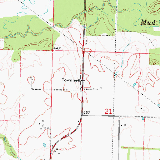 Topographic Map of Lively Grove Townhall, IL