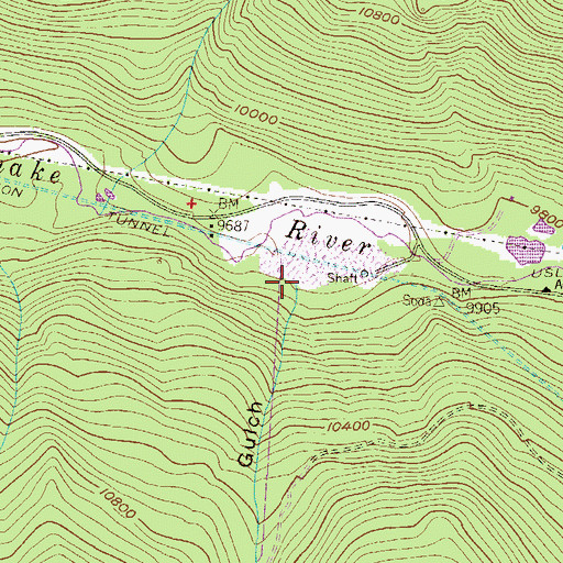 Topographic Map of Grizzly Gulch, CO
