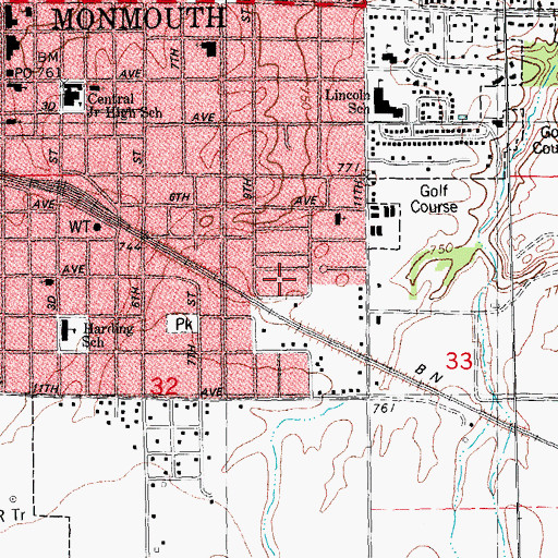 Topographic Map of Warfield Park, IL
