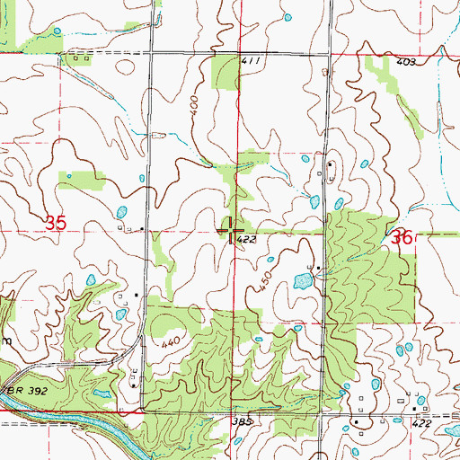 Topographic Map of Allison School (historical), IL