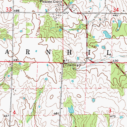Topographic Map of Barnhill Townhall, IL