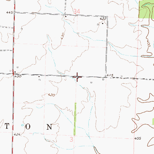 Topographic Map of Castor Post Office (historical), IL