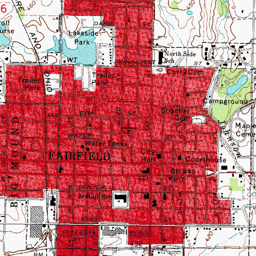 Topographic Map of Church of the Nazarene, IL