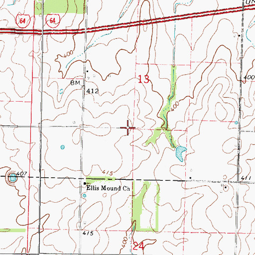 Topographic Map of Ellis Mound School (historical), IL