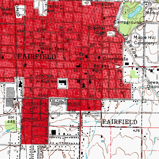 Topographic Map of First Christian Church, IL