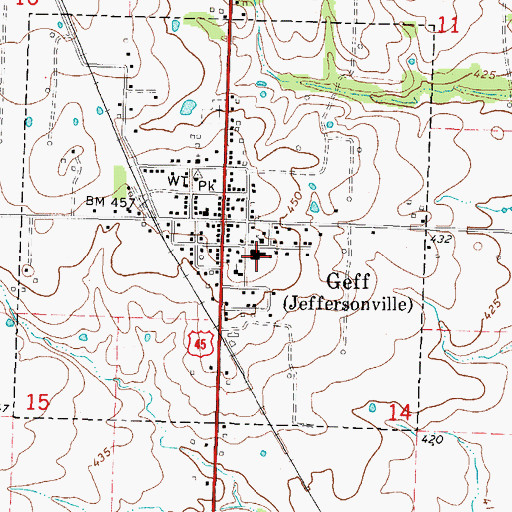 Topographic Map of Geff Elementary School, IL