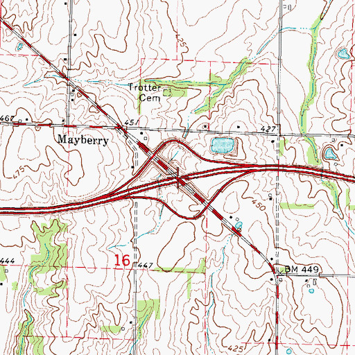 Topographic Map of Interchange 100, IL