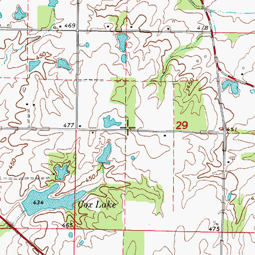 Topographic Map of Johnson School (historical), IL