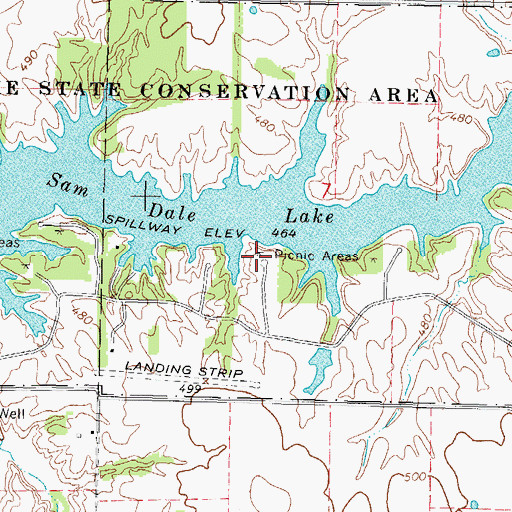 Topographic Map of Maple Grove Picnic Area, IL