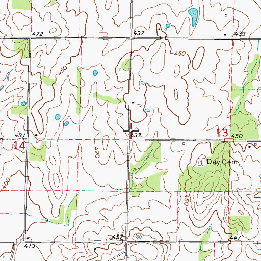 Topographic Map of Merriam School (historical), IL