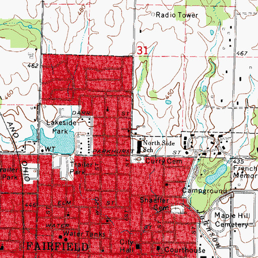 Topographic Map of North Side Baptist Church, IL