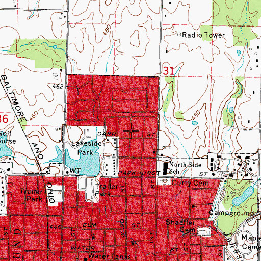 Topographic Map of North Side Pentecostal Church, IL