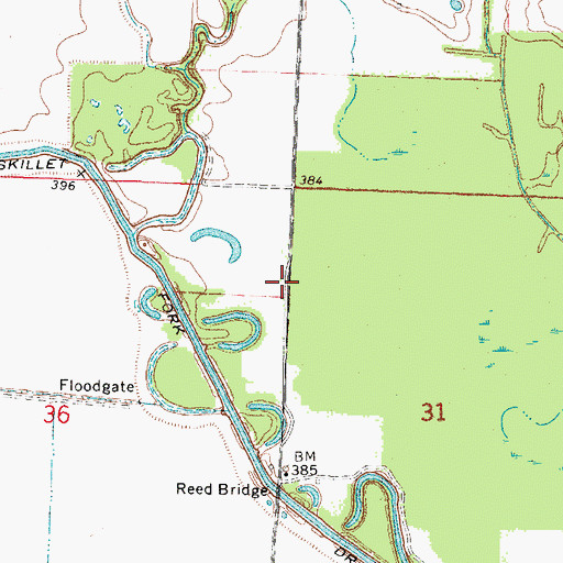 Topographic Map of Oakland School (historical), IL