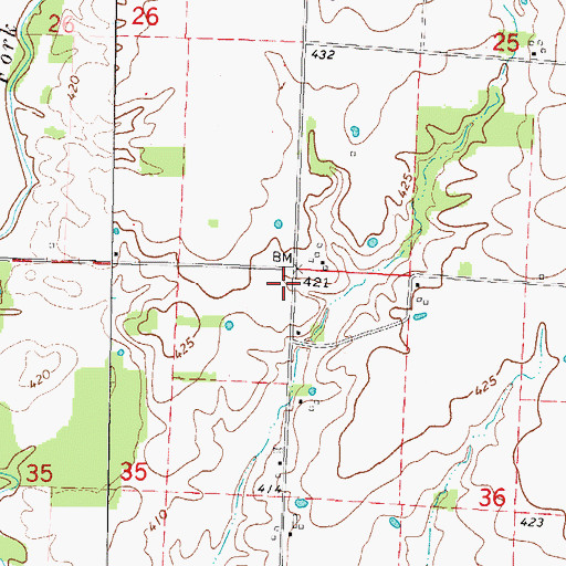 Topographic Map of Pin Oak Post Office (historical), IL