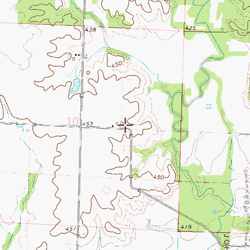 Topographic Map of Pleasant Grove Post Office (historical), IL