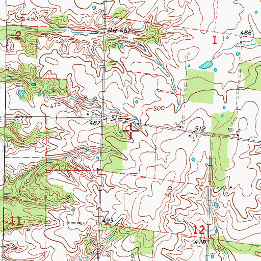Topographic Map of Pleasant Ridge School (historical), IL