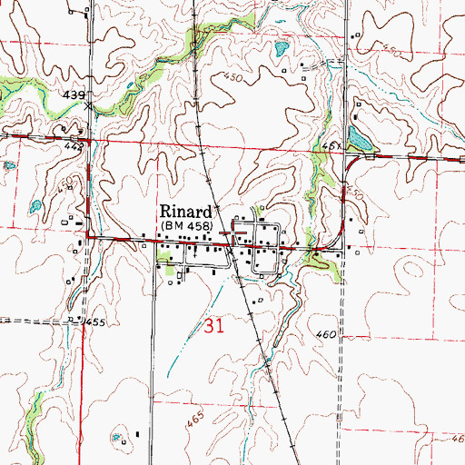 Topographic Map of Rinard Post Office, IL