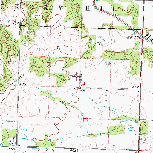 Topographic Map of Six Mile Post Office (historical), IL