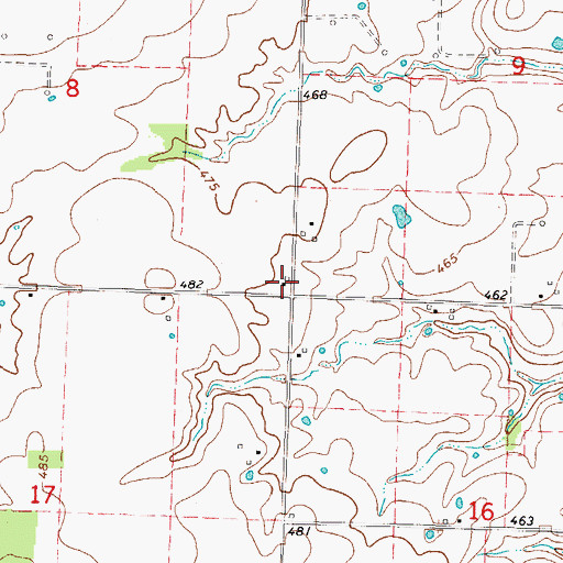 Topographic Map of Ward School (historical), IL