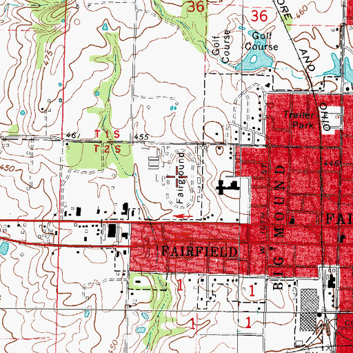 Topographic Map of Wayne County Fairgrounds, IL