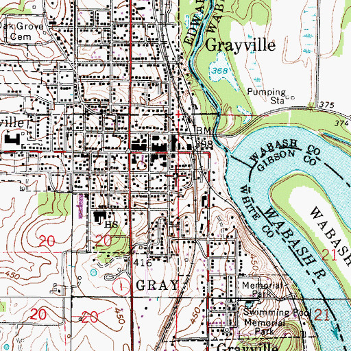Topographic Map of First Baptist Church, IL