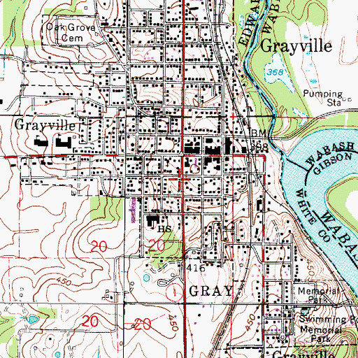 Topographic Map of First Presbyterian Church, IL