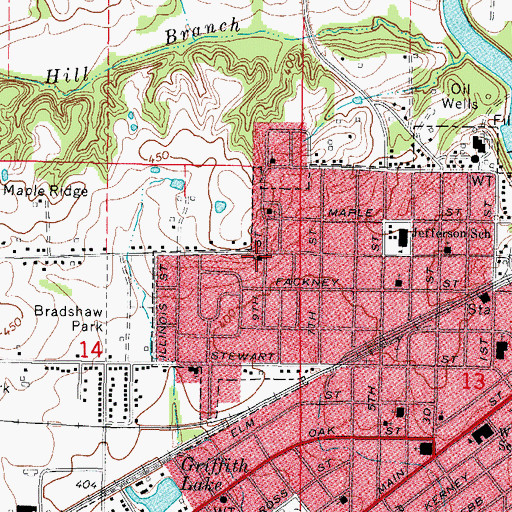 Topographic Map of Full Gospel Deliverance Church, IL