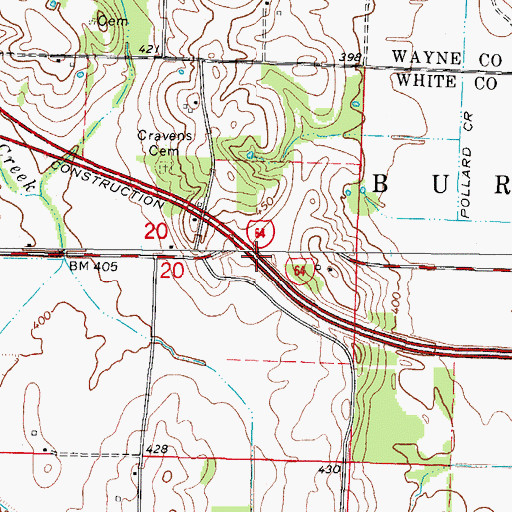 Topographic Map of Interchange 117, IL