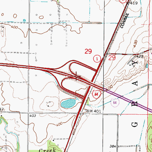 Topographic Map of Interchange 130, IL