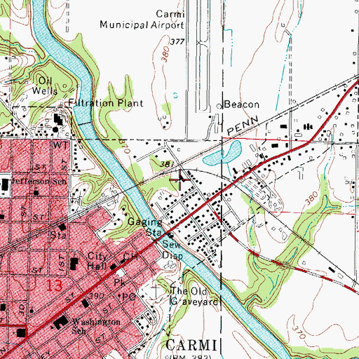 Topographic Map of Kingdom Hall of Jehovahs Witnesses, IL