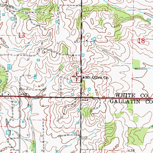 Topographic Map of Mount Olive Cemetery, IL