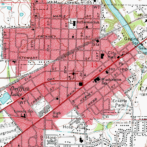 Topographic Map of Saint Polycarp Roman Catholic Church, IL