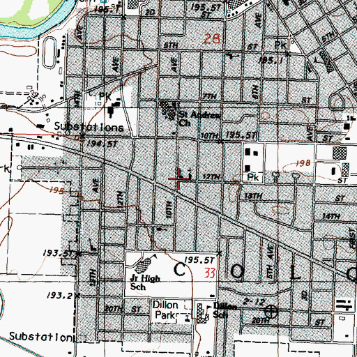 Topographic Map of Berean Baptist Church, IL