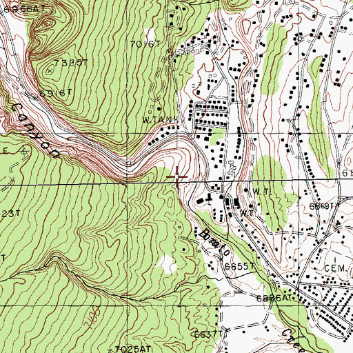 Topographic Map of Bonito Canyon, AZ