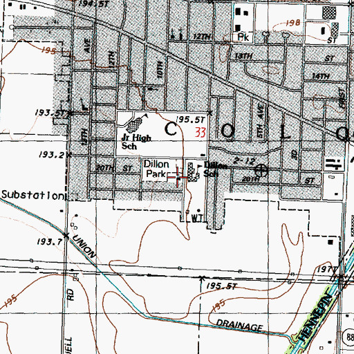 Topographic Map of Community Church of Christ, IL